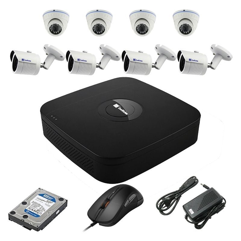 EvoVizion N9 IP-4DOME-M-4OUT-130 + HDD 2 Тб Комплект видеонаблюдения на 8 камер