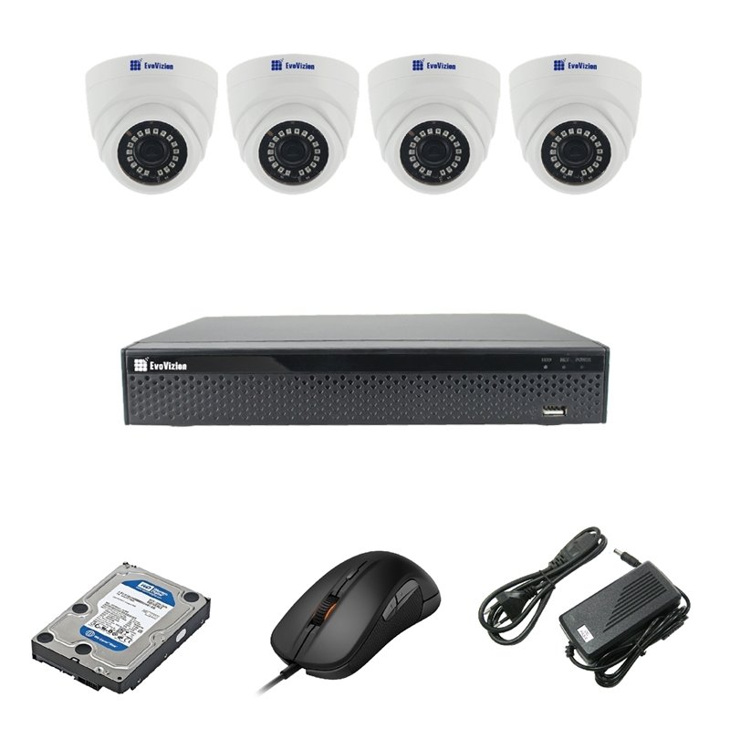 EvoVizion 4DOME-100-эконом + HDD 1 Тб Комплект видеонаблюдения на 4 камеры