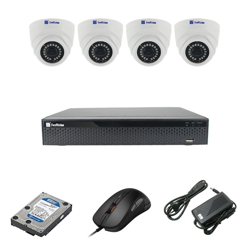 EvoVizion 4DOME-240-эконом + HDD 1 Тб Комплект видеонаблюдения на 4 камеры