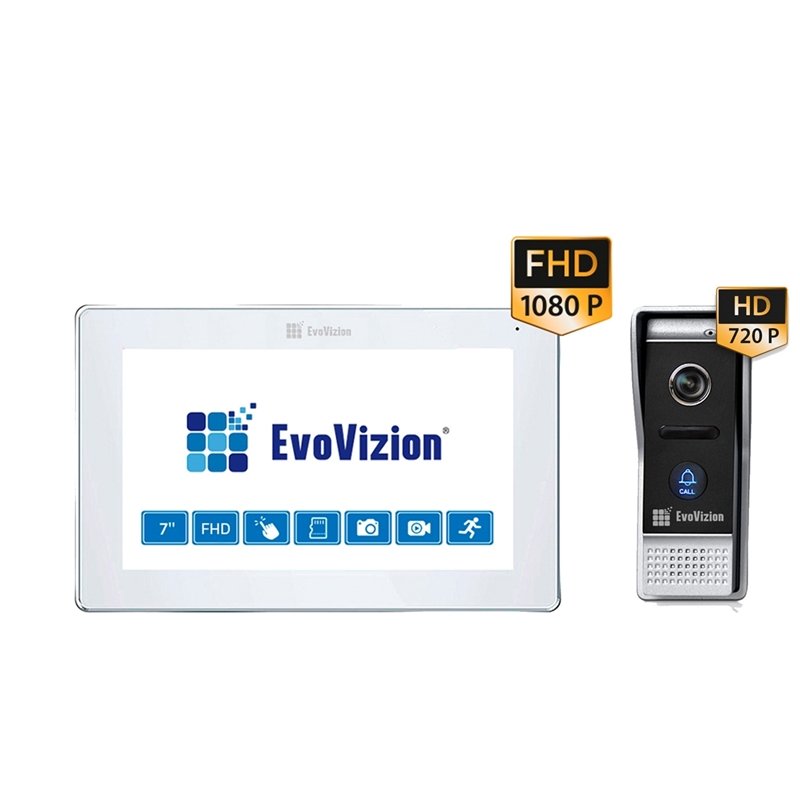 EvoVizion VP-715FHD White (Wi-Fi) + DP-05AHD Комплект домофону