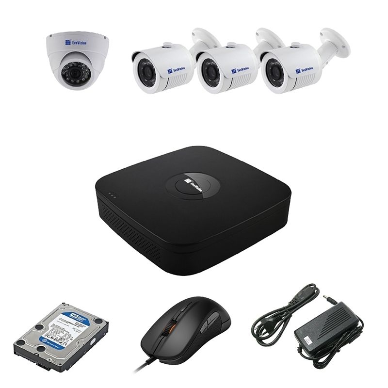 EvoVizion 1DOME-3OUT-240-LITE + HDD 2 Тб Комплект видеонаблюдения на 4 камеры