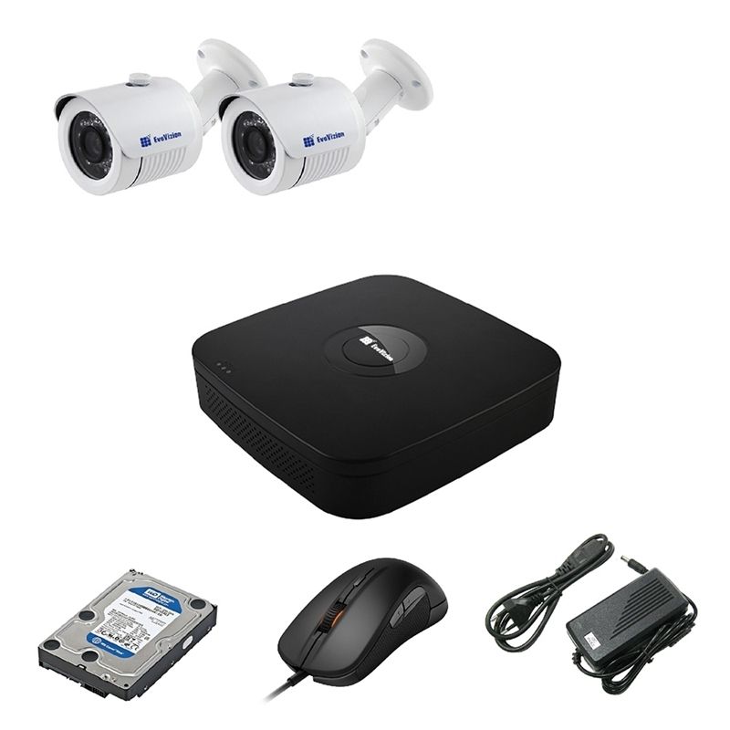 EvoVizion 2OUT-240 + HDD 1 Тб Комплект видеонаблюдения на 2 камеры