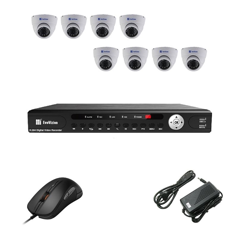 EvoVizion 8DOME-100-LITE Комплект видеонаблюдения на 8 камеры