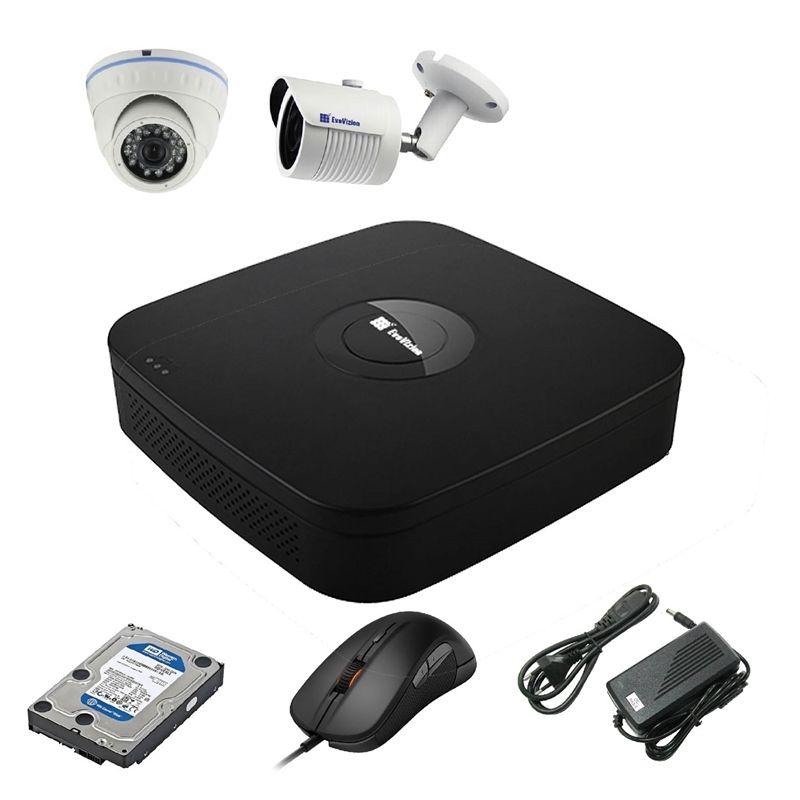 EvoVizion N9 IP-1DOME-M-1OUT-130 + HDD 1 Тб Комплект видеонаблюдения на 2 камеры
