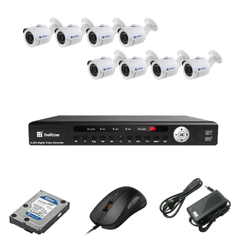 EvoVizion 8OUT-240-LITE + HDD 1 Тб Комплект відеоспостереження на 8 камери