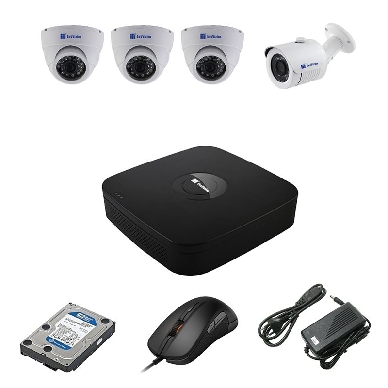 EvoVizion 3DOME-1OUT-240-LITE + HDD 2 Тб Комплект видеонаблюдения на 4 камеры